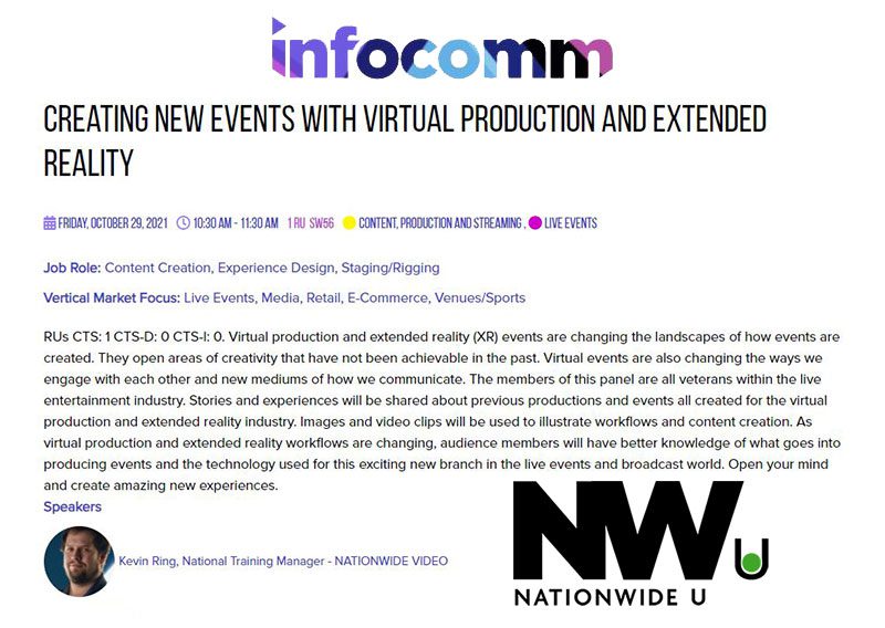 Infocomm 2021 – Creating New Events with Virtual Production and Extended Reality Seminar