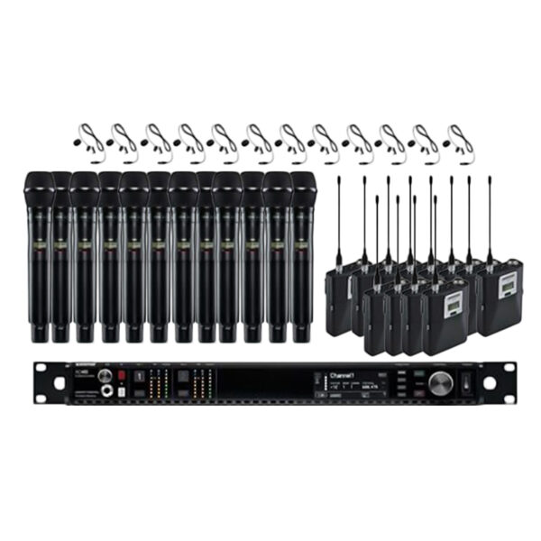 Shure Axient 12 channel microphone rack
