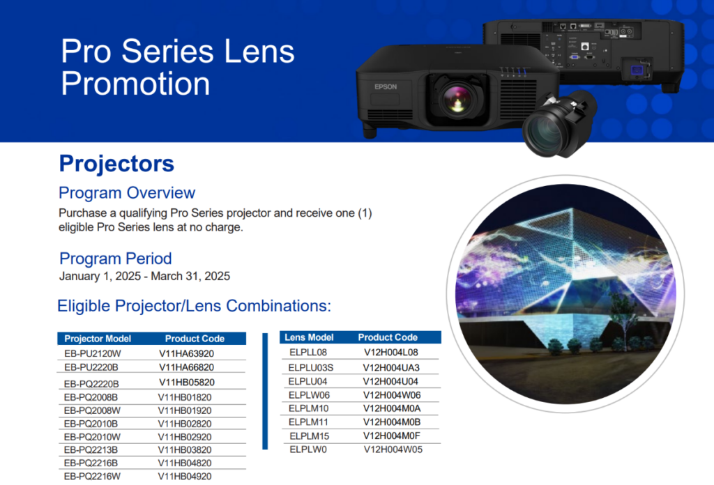 projector with free lense promotion